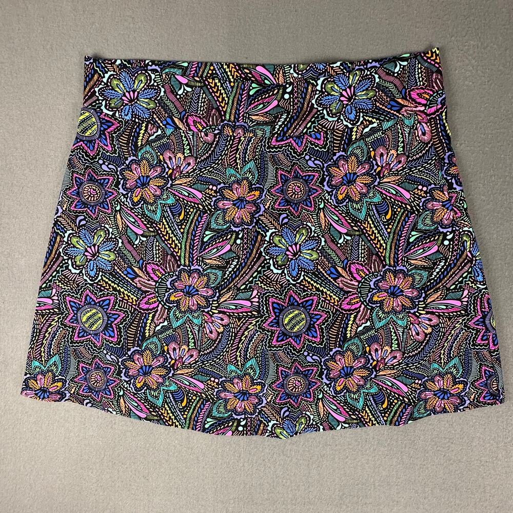 River City Sunwear Skort Women's XL Colorful Floral Golf Travel Skirt